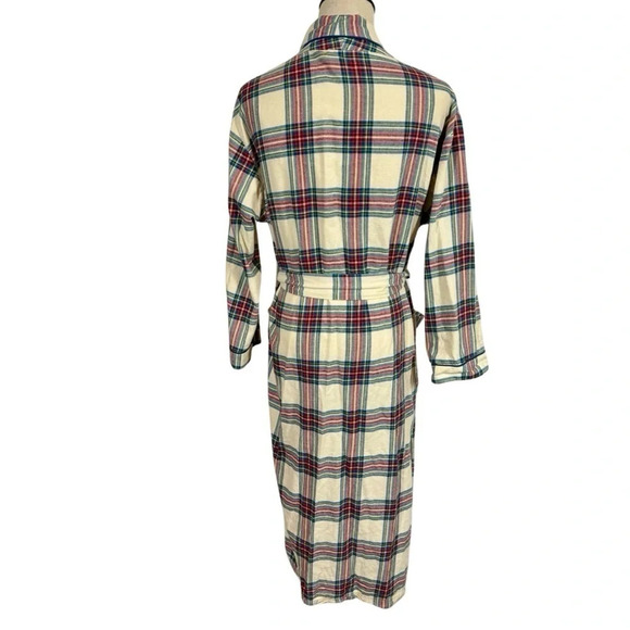 Sleepy Jones Marianne Brushed Cotton Twill Plaid Robe in Camel - Picture 5 of 8